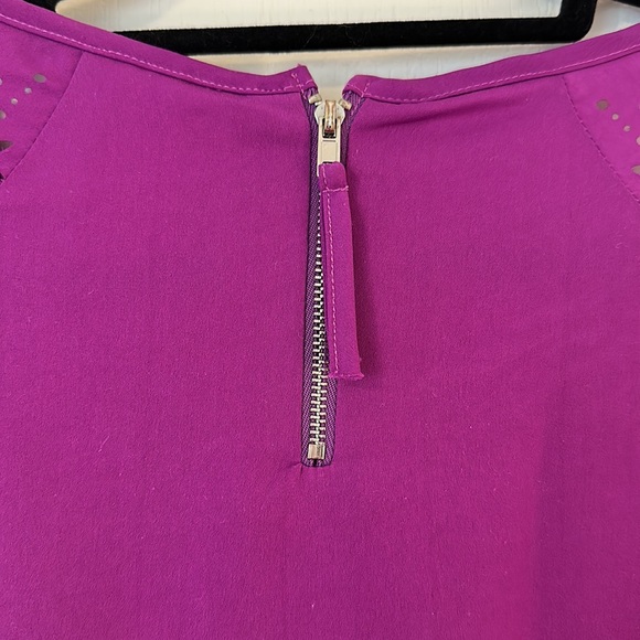 Andree Purple Cut Out Design Sleeve Blouse - Picture 6 of 6
